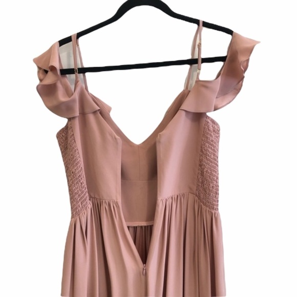 Amanda Uprichard Wren Silk Blush Pink Maxi Dress M - Picture 9 of 15